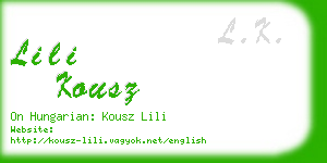 lili kousz business card